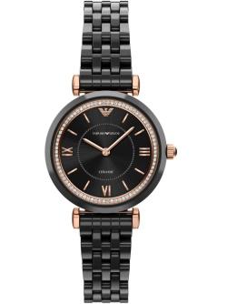 Emporio Armani Gianni T-Bar Ceramica Schwarz 32 mm